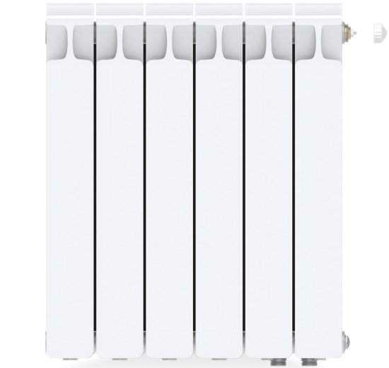 Радиатор секционный Rifar Monolit 500/100 биметалл 6 секций нижнее правое подключение цвет белый