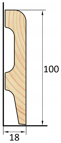 Плинтус деревянный сращенный ПЕС-100 18x100x2200 мм хвоя Экстра