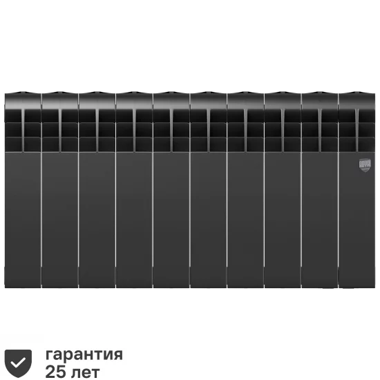 Радиатор секционный Royal Thermo Biliner 350/87 10 секций боковое подключение биметалл черный