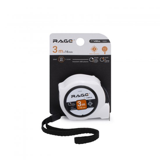 Рулетка Rage с автостопом 3 м х 16 мм