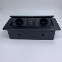 Встраиваемая выдвижная розетка для столешницы с usb Inrior TORO-88-20