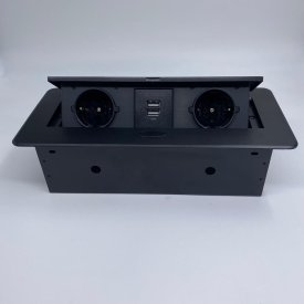 Встраиваемая выдвижная розетка для столешницы с usb Inrior TORO-88-20