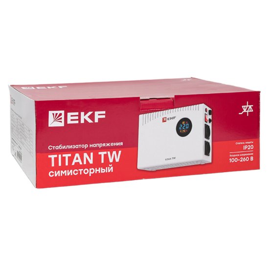 Стабилизатор напряжения EKF PROxima Titan -TW однофазный 220 В 1,2 кВт навесной
