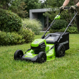 Газонокосилка аккумуляторная бесщеточная GreenWorks 2514407UB 40 В 46 см 1x4 Ач АКБ и ЗУ входит в комплект