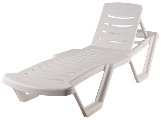 Шезлонг Эластик 186.5x62.5x31.5 см пластик белый
