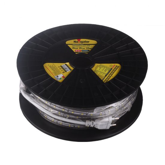 Лента светодиодная SMD 3528 6000К 220 В 4,8 Вт/м 20 м IP67 Navigator (14511)