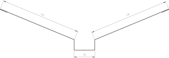 Ендова верхняя 130x50x130 мм 2 м RAL 6005 0.4 мм зеленый
