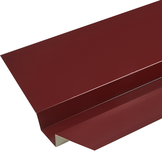Ендова верхняя 130x30x50 мм 2 м RAL 3005 0.4 мм красный