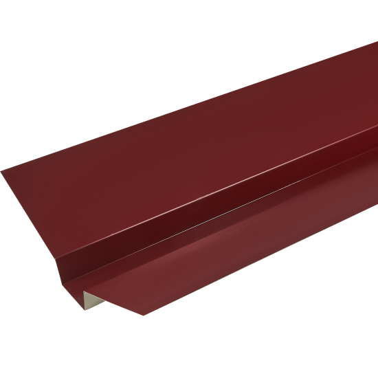 Ендова верхняя 130x30x50 мм 2 м RAL 3005 0.4 мм красный