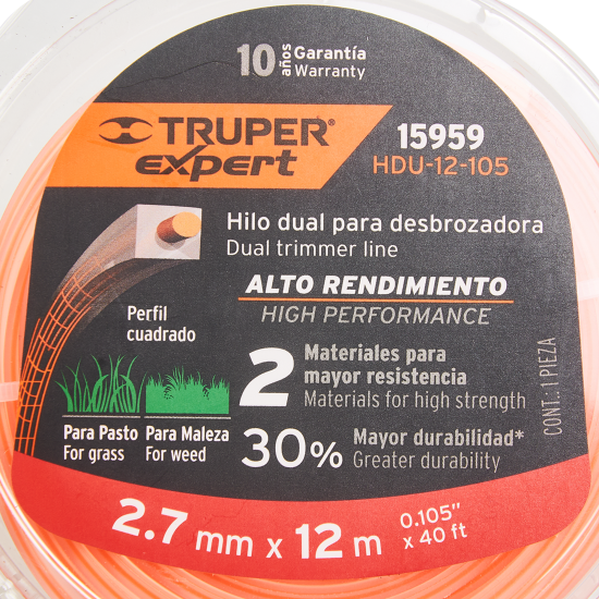 Леска для триммера Truper 15959 ø2.7 мм 12 м квадрат