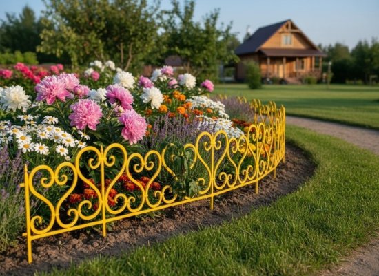 Ограждение Ажурное 300x23 см цвет желтый
