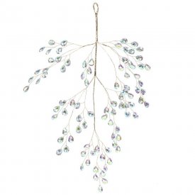 Новогоднее украшение Изделие декоративное Ветка 46x34 см цвет бело-прозрачный