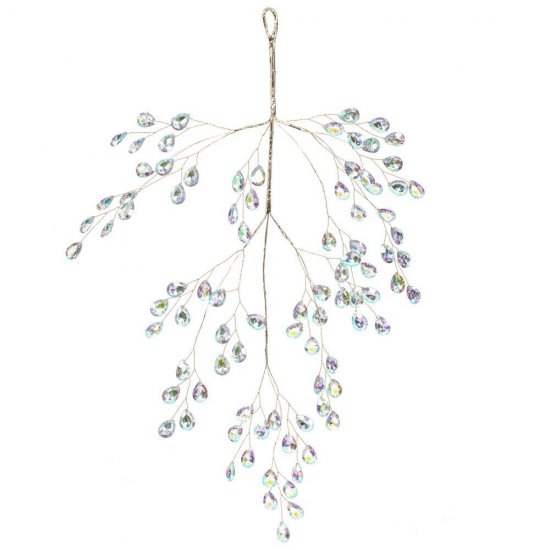 Новогоднее украшение Изделие декоративное Ветка 46x34 см цвет бело-прозрачный