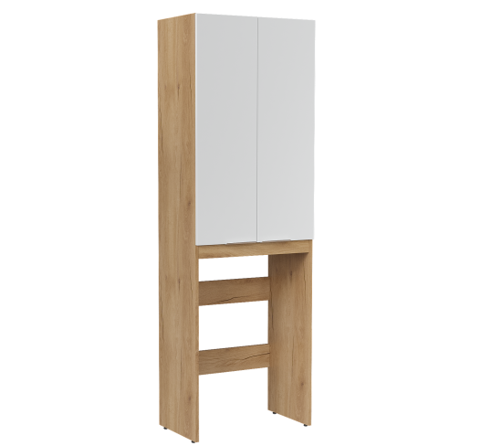 Шкаф для стиральной машины Сохо KONSENSA 64.4x197 см цвет дуб гудзон золотой/белый софт тач