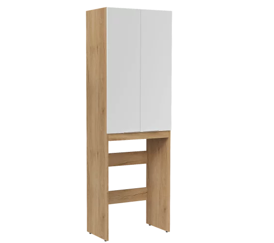 Шкаф для стиральной машины Сохо KONSENSA 64.4x197 см цвет дуб гудзон золотой/белый софт тач