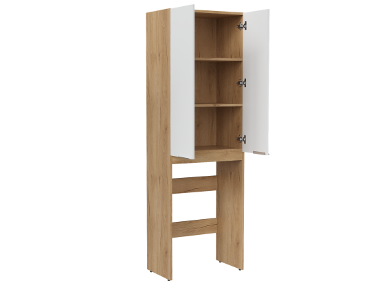 Шкаф для стиральной машины Сохо KONSENSA 64.4x197 см цвет дуб гудзон золотой/белый софт тач