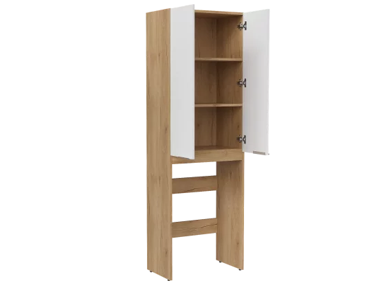 Шкаф для стиральной машины Сохо KONSENSA 64.4x197 см цвет дуб гудзон золотой/белый софт тач