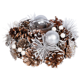 Декоративное украшение Подсвечник из шишек 17x9 см