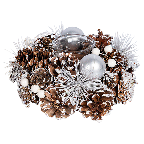 Декоративное украшение Подсвечник из шишек 17x9 см