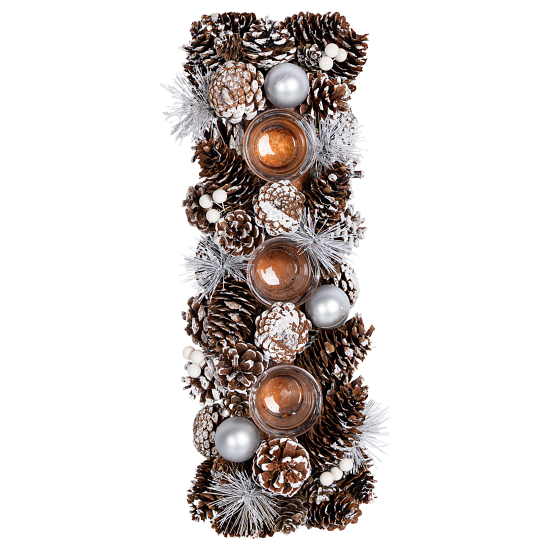 Декоративное украшение Подсвечник из шишек 45x17 см