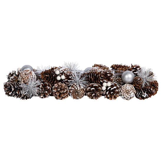 Декоративное украшение Подсвечник из шишек 45x17 см