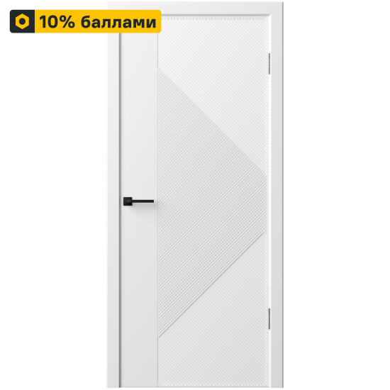 Дверь межкомнатная глухая с замком и петлями в комплекте Синди-13 90x200 см эмаль цвет белый
