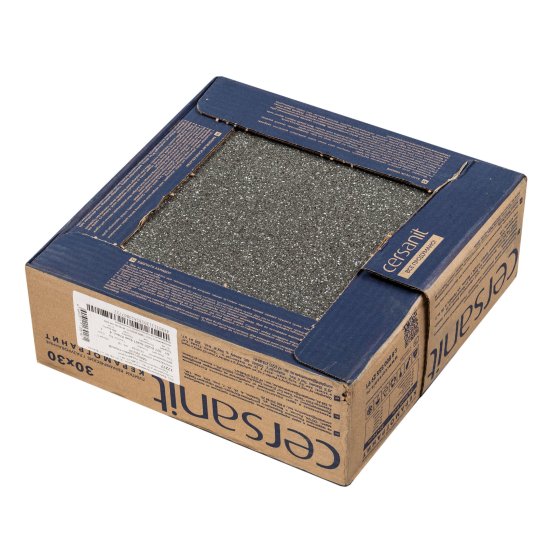 Керамогранит ступень Mito Milton темно-серый 298х298х8 мм (13 шт.=1,154 кв.м)