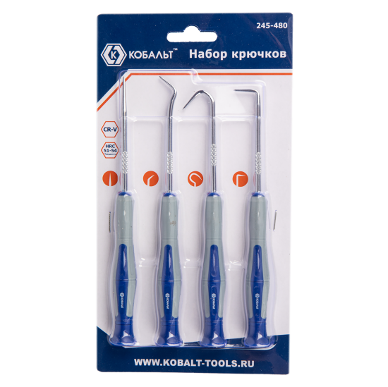 Набор крючков для слесарных работ Кобальт 245-480, 4 предмета