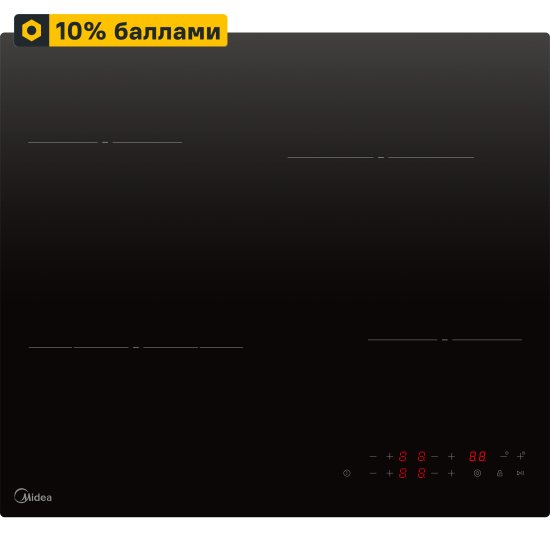 Электрическая варочная панель Midea MCH64302 52 см 4 конфорки цвет черный