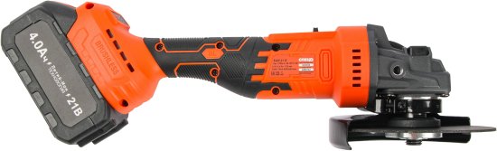 УШМ аккумуляторная бесщеточная Спец БШУ-21Б, 21 В Li-Ion 2x4 Ач, 125 мм