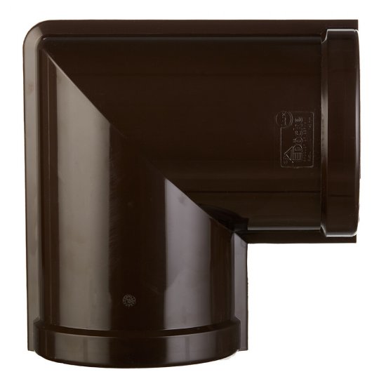 Угол желоба Docke Lux пластиковый d140 мм 90° шоколад RAL 8019