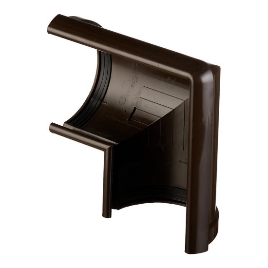 Угол желоба Docke Lux пластиковый d140 мм 90° шоколад RAL 8019