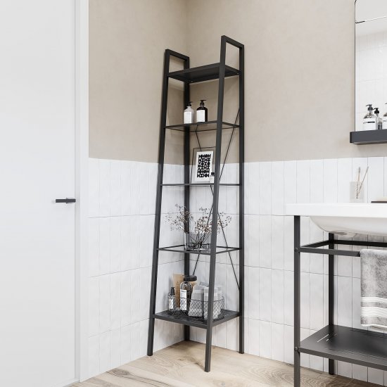 Стеллаж для ванной KONSENSA Бруклин 40x35x170 см цвет черный