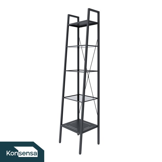 Стеллаж для ванной KONSENSA Бруклин 40x35x170 см цвет черный
