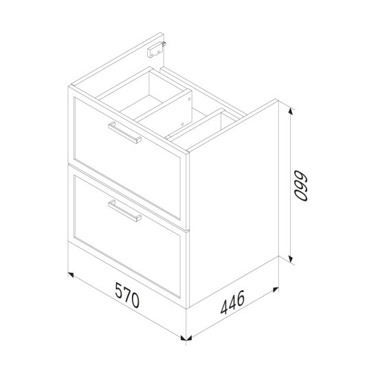 Корпус тумбы подвесной AM.PM Force M9FCFUX0602WM 66x57x44.6 см цвет белый матовый