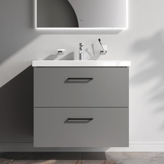 Комплект фасадов для тумбы AM.PM Force M9FFFF0802GM 33x76.5 см влагостойкая ЛДСП цвет серый 2 шт