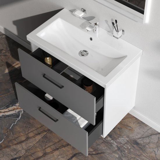 Комплект фасадов для тумбы AM.PM Force M9FFFF0802GM 33x76.5 см влагостойкая ЛДСП цвет серый 2 шт