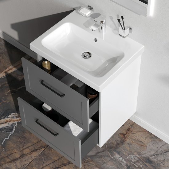 Комплект фасадов для тумбы AM.PM Force M9FFFM0602GM 33x57 см МДФ цвет серый 2 шт