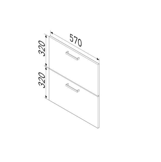 Комплект фасадов для тумбы AM.PM Force M9FFFF0602HF 33x57 см влагостойкая ЛДСП цвет коричневый 2 шт