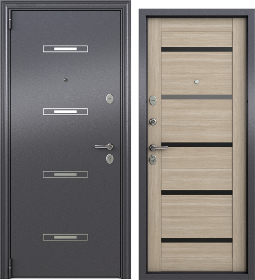 Дверь входная металлическая Клауд Вижн 86x205 см левая лиственница крем