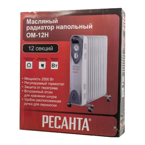Обогреватель масляный Ресанта ОМ-12Н 2500 Вт 11 секций (67/3/9)