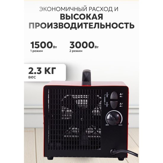 Пушка тепловая электрическая 3 кВт Ресанта ТЭПК-3000 прямого нагрева (67/1/22)