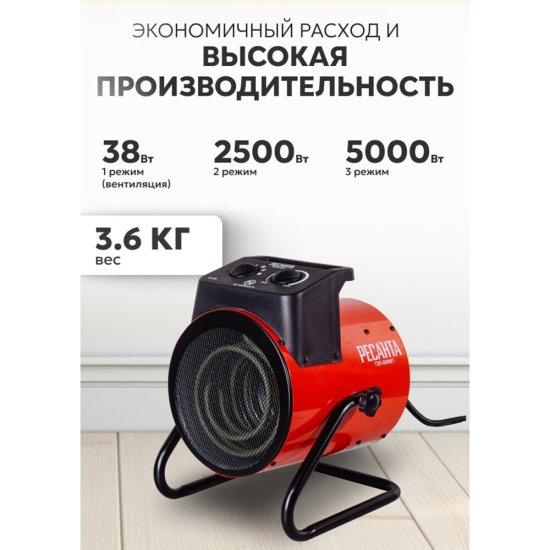 Пушка тепловая электрическая 5 кВт Ресанта ТЭП-5000К1 прямого нагрева (67/1/19)