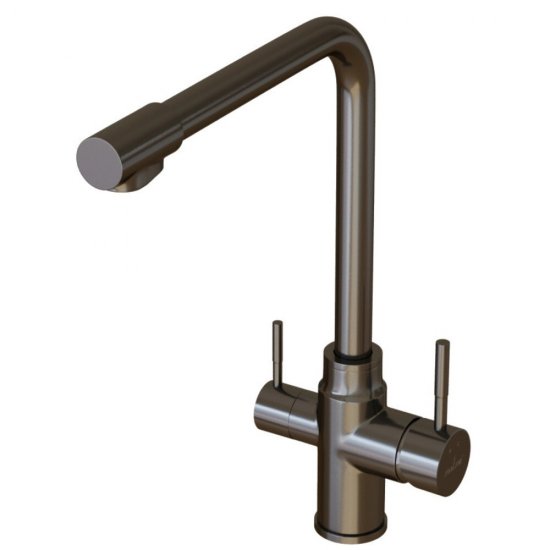 Смеситель для кухни Mixline MLSS-0320 графит с высоким изливом с подключением к фильтру однорычажный (553820)