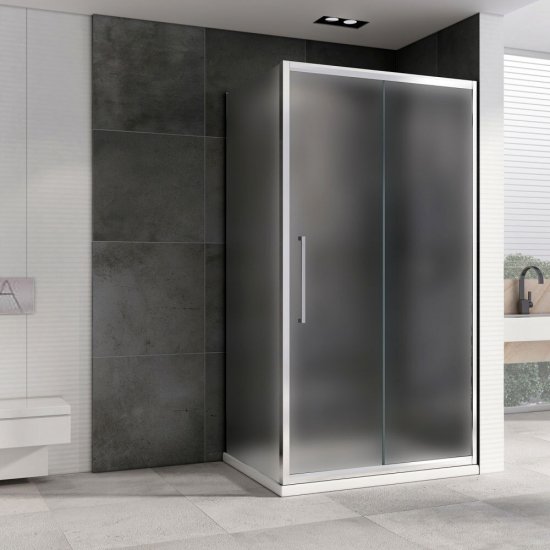 Душевой уголок Abber Schwarzer Diamant хром 150х60х195 см прямоугольник стекло матовое 6 мм (AG30150MH-S60M)