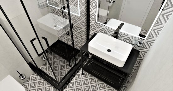 Столешница в ванную KONSENSA Бруклин 75x44 см сталь цвет черный