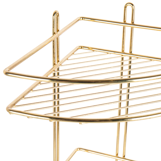 Полка для душа ProfFero С27460 угловая 2 яруса цвет золотой