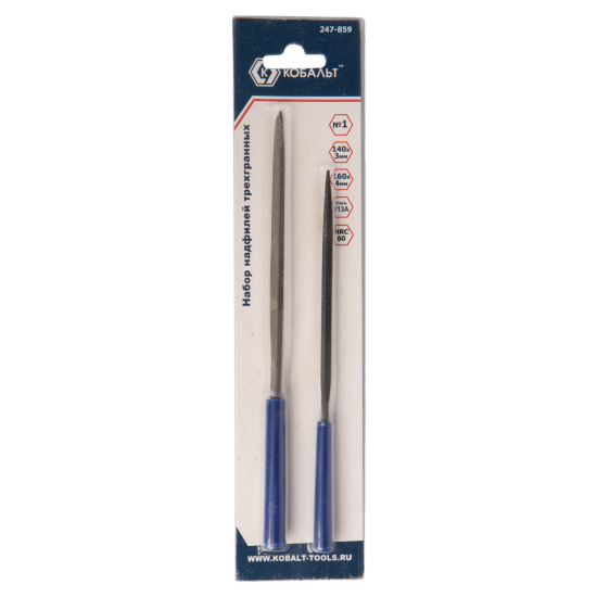Набор надфилей трехгранных Кобальт 247-859, 2 шт.
