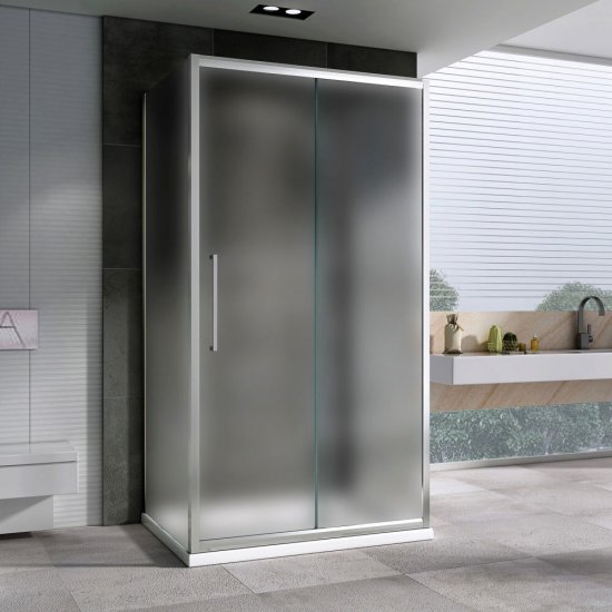 Душевой уголок Abber Schwarzer Diamant хром 170х70х195 см прямоугольник стекло матовое 6 мм (AG30170MH-S70M-S70M)