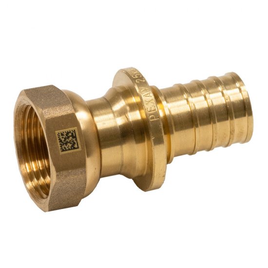 Соединитель прямой Рехау латунный 25 мм х 3/4 ВР(г) с накидной гайкой (11097131001)